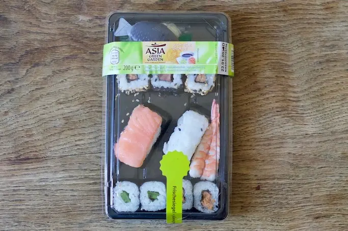 Asia Green Garden Aldi Sushi Box mit Nigiri und Maki